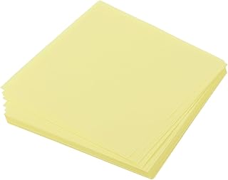 sourcing map 50 hojas de papel de origami de doble cara, color amarillo claro, 5 x 5 cm, 70 g/m², para proyectos de manualidades, principiantes, decoración de regalos