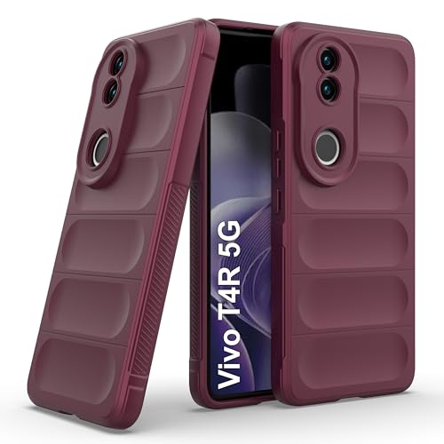 Image of Zapcase Back Case Cover for Vivo T4R 5G | Compatible for Vivo T4R 5G Back Cover | Liquid Silicon Magic Case with Camera Protection | Plum