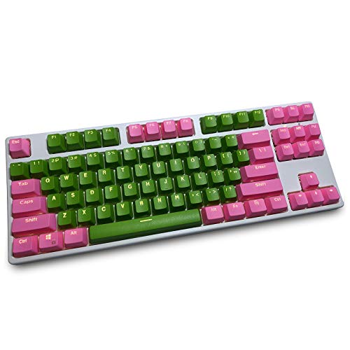 Keycaps 87 tasti PBT Copritasti Tastiera meccanica Doppio retroilluminato Parola trasparente da gioco per layout USA per Cherry MX vendi solo copritasti