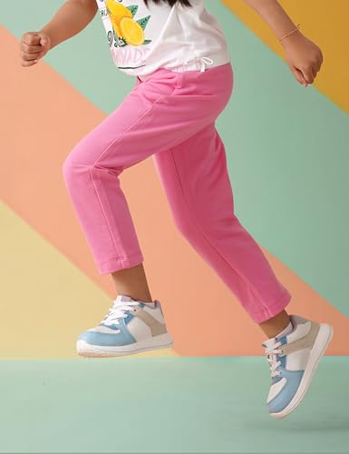 Image of Amazon Brand - Symbol Kids Girls Cotton Blend Straight Fit Track Pant