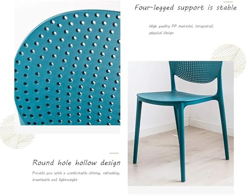 Image of Dream Furnishing - Set of 4 Stackable Dinning Chairs for Home Cafe Office Hotel for Indoor and Outdoor Patio (Peacock Blue)