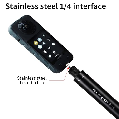 Image of Universal Invisible Monopod Selfie Stick 300cm | Heavy Duty Metal Soft Grip Pole for Insta 360 X4, X3, X2 GoPro Hero 13 12 11 10 9 8 7 Action Cameras