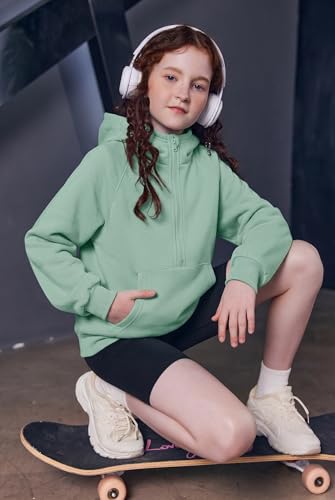 Image of Arshiner Girls 2 Piece Outfits Sweatsuit Half Zip Sweatshirt and Sweatpants | Fall Winter, Drop Shoulder Long Sleeve, Thumbhole Hoodies, with Sweatpant, Jogger Set, Sweat Set, Tracksuits with Pockets