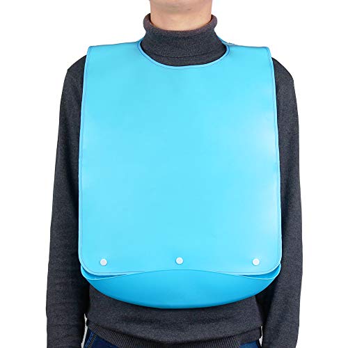 Homiki Ess-Schürze für Erwachsene, wasserdicht,  Lätzchen mit Tasche, waschbar, für Menschen mit Handicap