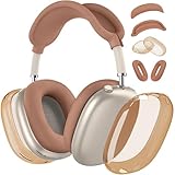 Picture of 【4 in 1】 Protective Kit for AirPods Max Case Cover, Clear TPU Ear Cups Cover + Silicone Ear Pads Case + Headband Covers, Transparent Silicone Accessories for Apple AirPods Max USB-C (2024/2020), Dune