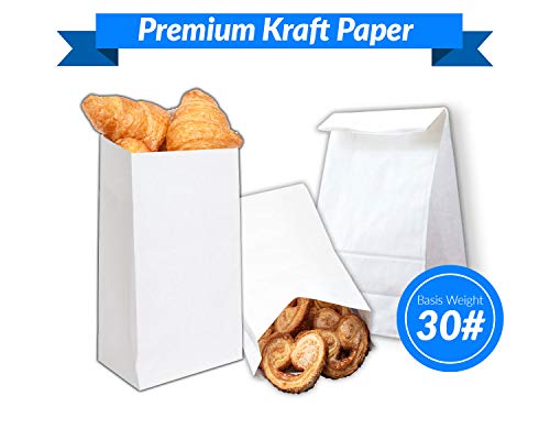 Image of Reli. White Paper Bags | 500 Count | Paper Lunch Bags Ideal for Small Lunches and Crafts | Perfect for Sandwiches and Snacks