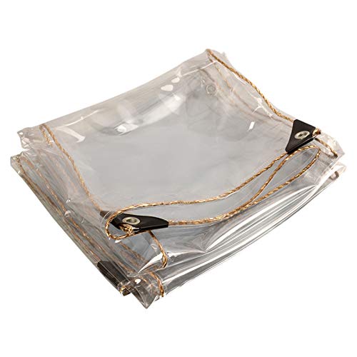 pujindu Bâche Imperméable Transparente avec Œillets et Renforcé Corde, PVC Plastique Couverture Protection Résistante, 0,35mm Épais, 450g/m² (Color : Clair, Size : 2.4x5m) Cover