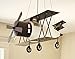 Firefly Home & Kids Lighting Airplane Ceiling Light Walnut Metal Finish, Frosted Glass 1-Light, 20