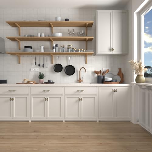 Haliwu 15 Pack 6-1/4 Inch Black and Gold Cabinet Pulls Matte Black Drawer Handles Square 2 Tone Hardware for Kitchen Cupboard by Haliwu - Used condition - Image 5