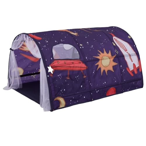Grtheenumb Tunnel pour Enfants, Tente de lit pour Enfants 55, 1 x 39, 4 x 31, 5 Pouces, Tunnel de Jeu Espace Galaxie Ciel étoilé, Tente Portable pour...