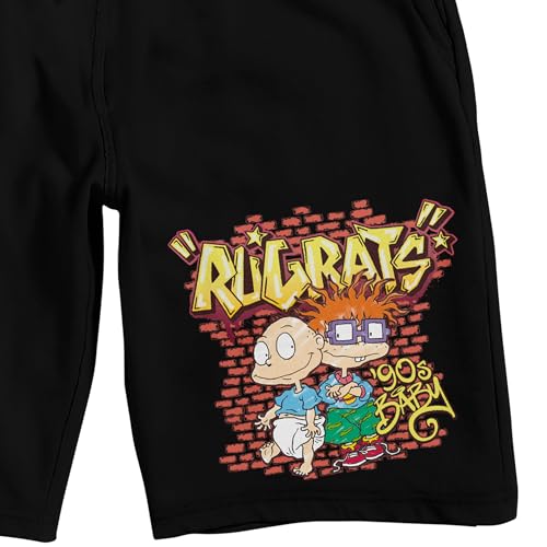 Bioworld Rugrats 90s Baby Men's Black Sleep Pajama Shorts2