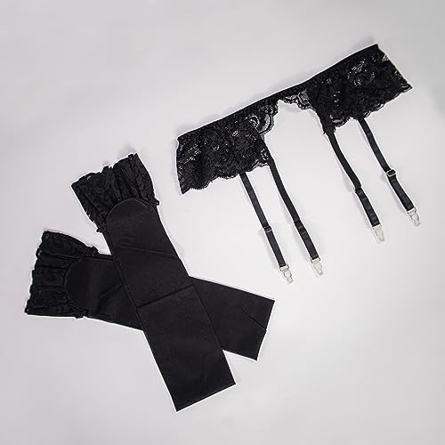 Image of Lidogirl Women's Lace Nights Garter Belt with Stockings Sheers