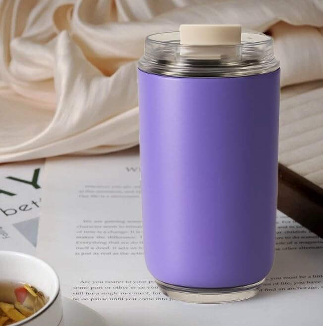 RUBIZA Coffee Travel Mug 240ml Leakproof Stainless Steel Insulated Cup Reusable Thermal Flask for Hot and Cold Drinks Eco Friendly Tumbler for Office Commuting and Travel (Blue)
