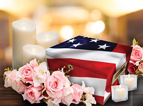 Image of Flag Cremation Urns for Human Ashes Adult Male Chest Urns for Ashes