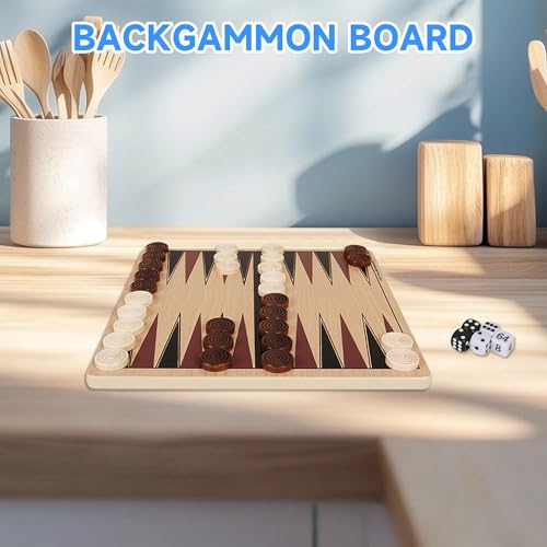 Juego 3 en 1 portátil de Ajedrez, Damas y Backgammon 10" miniatura 5