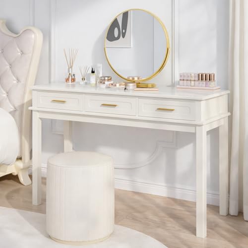 Modern Vanity Desk with Drawers, 47.2 Inch Writing Desk, Minimalist