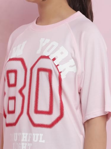 Image of Li'l Tomatoes Girls Crop T-Shirt | 100% Cotton | Graphic Printed Casual Top | Soft & Breathable Summer Wear | 9-16 Years