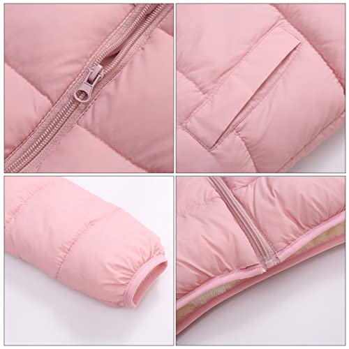 Image of Happy Cherry Boys Girls Winter Thick Jacket Warm Fleece Fur Lining Zipper Hooded Windproof Coat Outwear for 1-7 Years