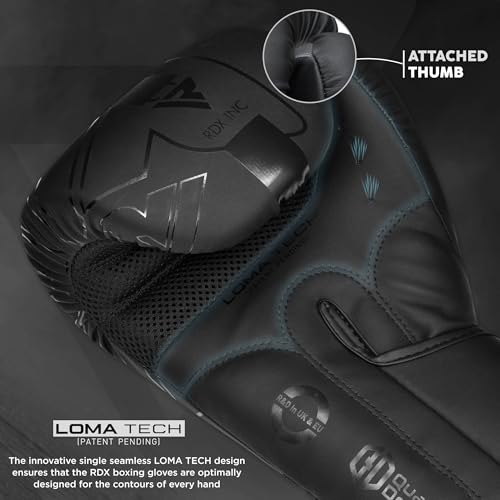 RDX Boxing Gloves, Pro Training Sparring, Maya Hide Leather, Muay Thai MMA Kickboxing, Men Women Adult Kids, Heavy Punching Bag Mitts Pads Workout, Ventilated Palm Multi Layered 4 6 8 10 12 14 16 18Oz - Image 6