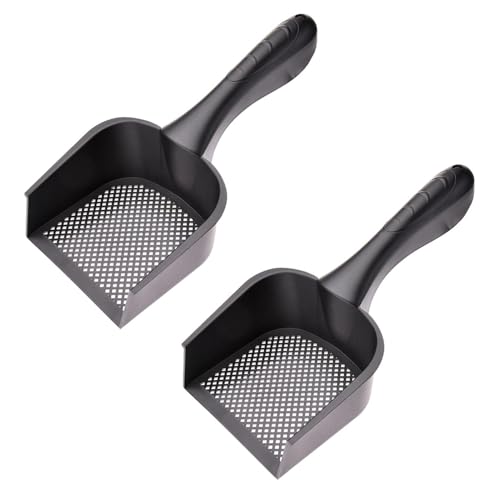 2 Pack Cat Litter Scoop Long Handle, Cat Litter Scooper with Deep Shovel, Fine Cat Litter Sifter Scoop for Easy Poop Sifting, Pooper Scooper for Cats Kitten Rabbits Hamster Pet Small Animals