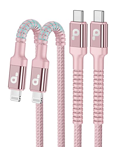 USB C iPhone Charger Cable Fast Charging, 2Pack 6FT USB Type C to Lightning Cable [Apple MFi Certified] iPhone Fast Charger Cord Compatible with iPhone 14/13/12/11 Pro Max/XS MAX/XR/XS/8/iPad-Pink