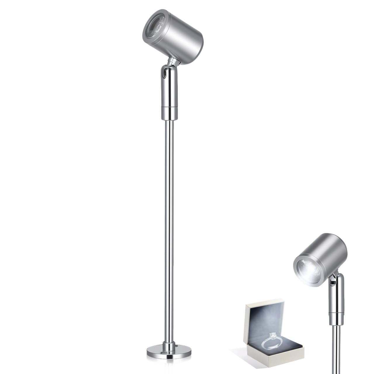 PRETYZOOM Spot Led RéGlable Pour Vitrine Bijoux 8.46X1.18X0.91 Pouces LumièRe Naturelle 4000-4200K Petit Projecteur Led Portable Pour ÉClairage IntéRieur Cabinet Bijoux