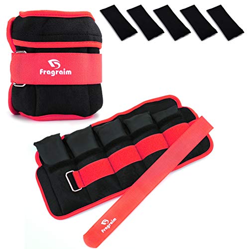 Fragraim Adjustable Ankle Weights 1-3/4/5/6/8/10/12/15/20 LBS Pair with Removable Weight for Jogging, Gymnastics, Aerobics, Physical Therapy