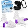 Ear Plugs for Airplane Pressure Relief, 2 Pairs Adults Soft Silicone Reusable Airplane Earplugs 26dB, with Silicone Connector Cord, Travel Essentials for Flying, Ear Protection Earplugs for Plane