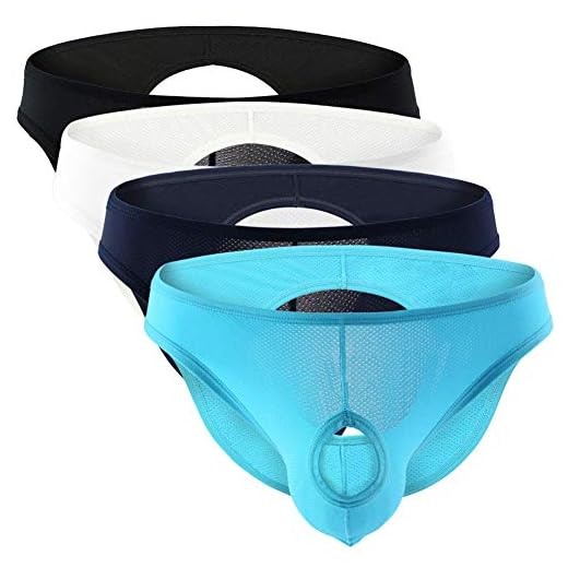 CSMARTE Män sexig ihålig påse string underkläder pack, 4 mix, M
