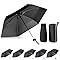 FESDMOH Mini Paraguas, Paraguas para el Sol, Sombrilla de Mano, Paraguas Plegable Antiviento, para Hombre y Mujer, Portátil Compacto de Viaje (Negro)