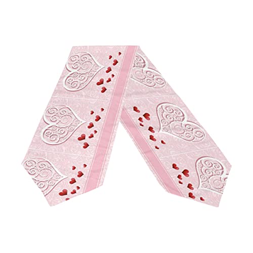 Naanle Valentine's Day Double Sided Dog Long Polyester Table Runner 13 X 70 Inches Valentine Table Cloth Cover Placemats For Kitchen Dinning Living Holiday Wedding Party Decor #TOP6