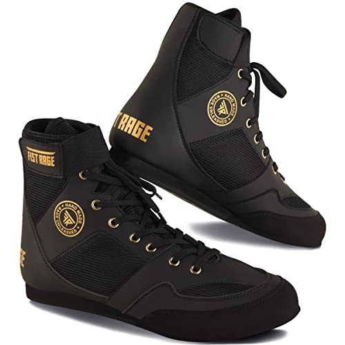 FISTRAGE Boxing Shoes Leather Kick Fighting Training Mesh Unisex Pro Men's and Youth Genuine Light Weight Boot | Shoe for Adults2