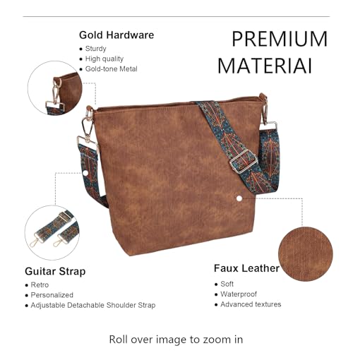 Gladdon Women Hobo Crossbody Bag Leather Tote Shoulder Handbag with Adjustable Strap - Image 5