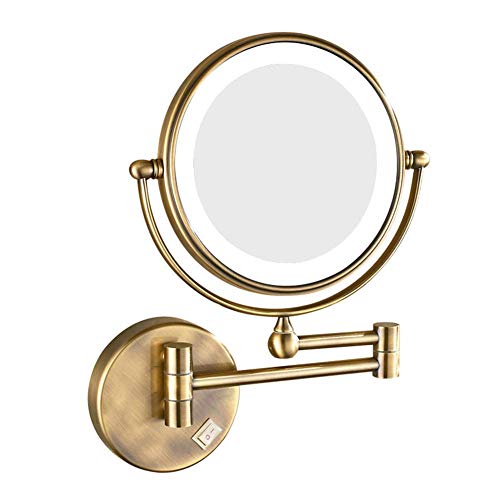 Miroir de maquillage mural télescopique JCAKES en bronze vintage de qualité - 2