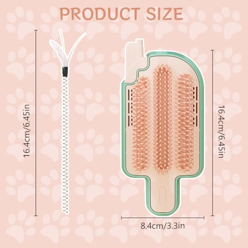 Qpets-Cat-Brush-Cat-Feather-Toys-Cat-Brush-with-Feather-Toy-for-Cats-Exercise-and-Hair-Removal-2-In-1-Cat-Grooming-Toy-Set-Cat-Feather-Teasing-Wand-Wall-Cat-Self-Grooming-Brush-Soft