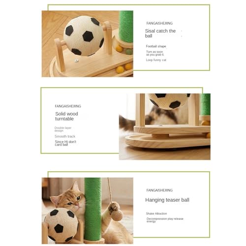 Griffoir pour chat format coin et canapé avec jeu de foot pour salon