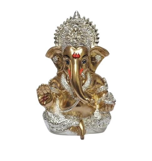 Ganesh Murti en résine d'Inde, statuette décorative zen artisanale de 8,9 cm