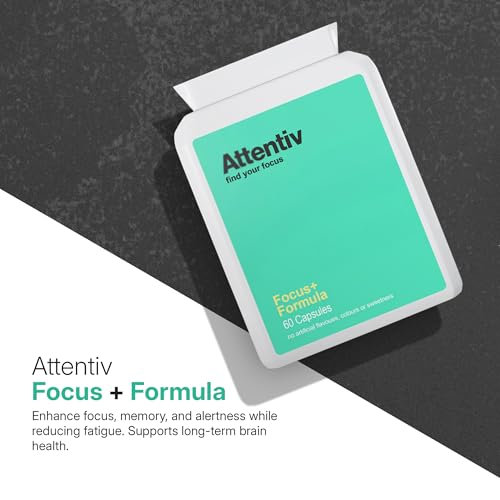 Attentiv Focus+ Formula | Advanced Brain Supplement for Focus, Memory, Energy & Cognitive Clarity | Vitamins D, C, B12, Magnesium, Zinc | Ginkgo Biloba, Bacopa Monnieri, L-Theanine | 60 Capsules - Image 7