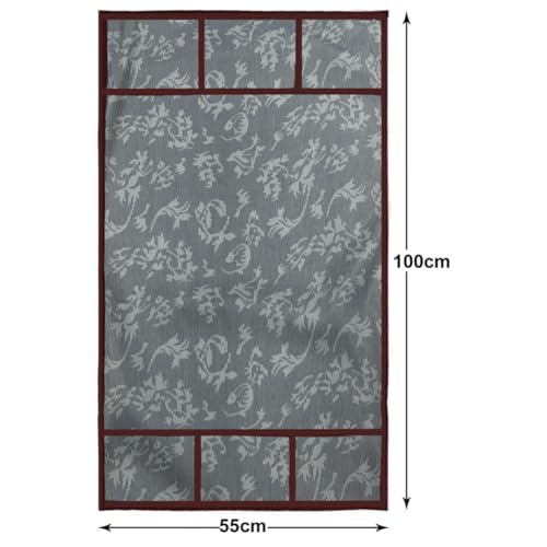 Image of MAXIMUS Dust & Stain Free Waterproof Fridge Top Cover | Refrigerator cover | Washable Material Fridge cover | 6 Utility Pockets (Leaf Blue)