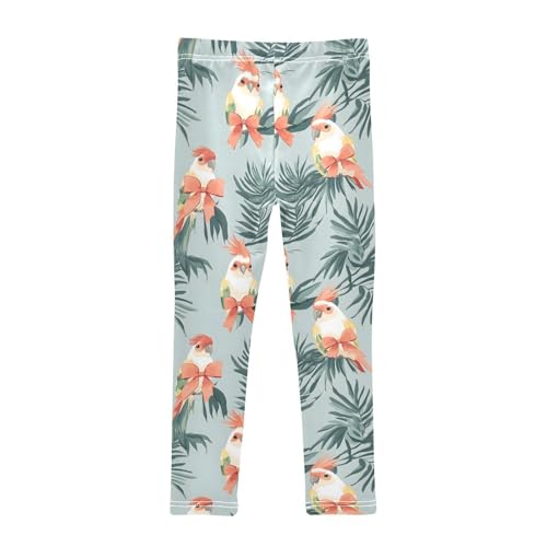 Parrot Bow Girls Leggings Ultra Soft Compression Yoga Gym Pants for Kids 4-10T2
