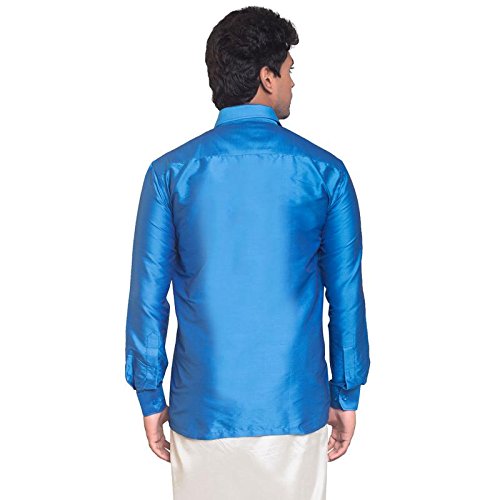 Image of THANGAMAGAN Men's Regular Fit Shirt (TF0050140DOBL Blue 40)