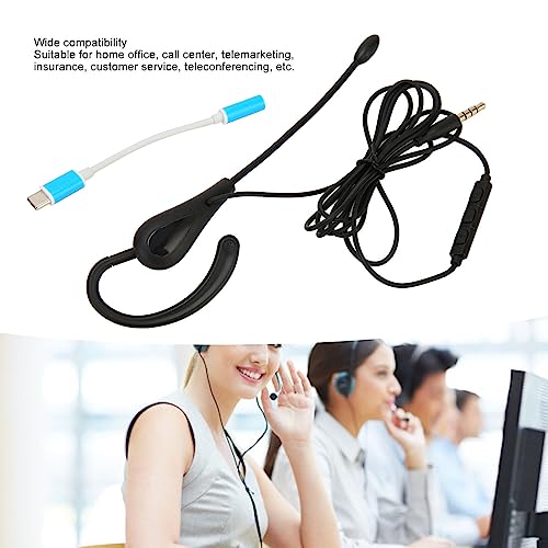 Jednouszny Zestaw Słuchawkowy z Mikrofonem, Zestaw Słuchawkowy z Mikrofonem Zestaw Słuchawkowy dla Call Center Monofoniczne, Przewodowe Zestawy Słuchawkowe USB Zestaw Słuchawkowy
