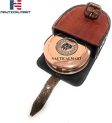 Brújula de bolsillo NauticalMart en latón con acabado cobre miniatura 3