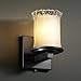 Justice Design GLA-8771-16-WTFR-MBLK Dakota - One Light Wall Sconce, Glass Options: WTRF: White Frosted Glass Shade, Choose Finish: Matte Black Finish, Choose Lamping Option: Standard Lamping