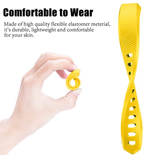 Maledan Bands Compatible with Fitbit Alta Women Men, Waterproof Replacement Band Strap for Fitbit Alta HR/Alta/Ace Kids, Small, Mango Yellow