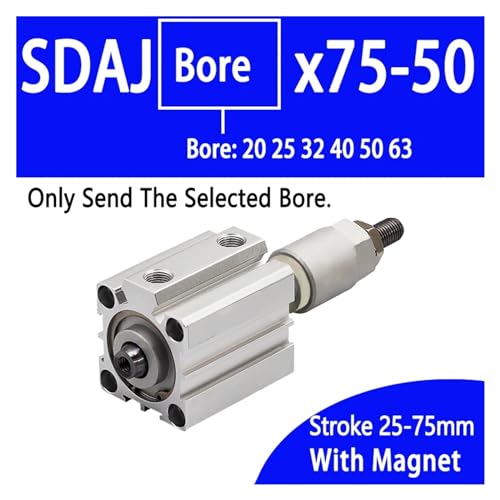 Cylindre d'air fin SDAJ 63mm alésage course réglable piston double effet
