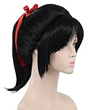 yuehong Adult Black Ponytail Wig Cosplay Halloween Party Wigs For Women