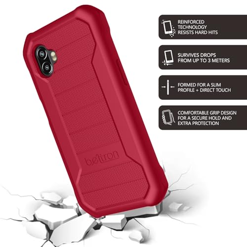 Image of BELTRON Galaxy XCover6 Pro Heavy Duty Case, Industrial Strength Armor Case with Reinforced Technology for Samsung Galaxy XCover 6 Pro 2022 SM-G736 (AT&T FirstNet Verizon) - Red