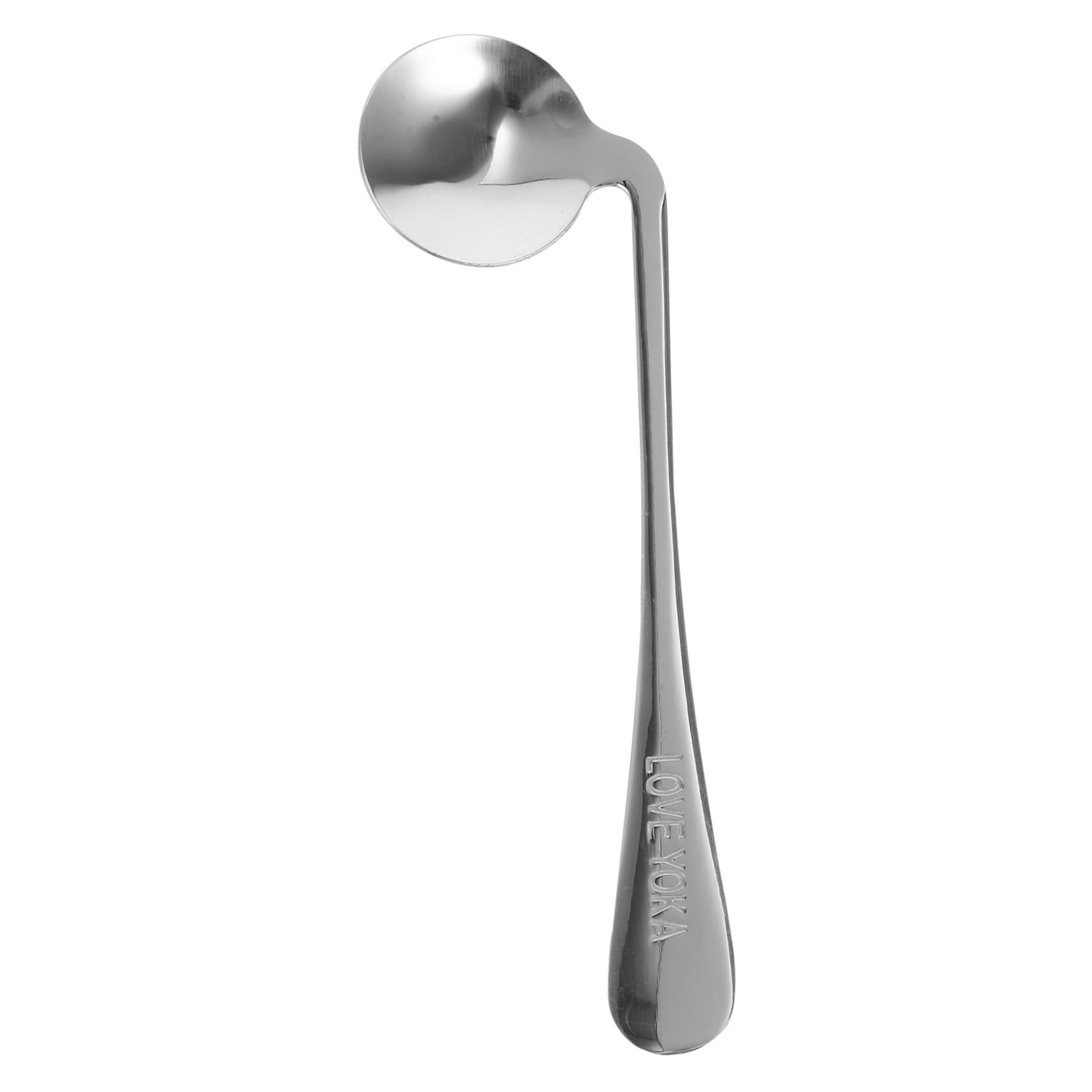 Gogogmee Handicapped Spoon Self-Feeding Spoon Adaptive Utensil Universal Cuff Aid Weighted Utensils Curved Silverware Hand Angled Spoon Ergonomic Spoon Auxiliary Spoon Stainless Steel