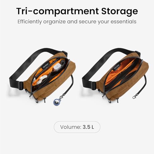 Image of tomtoc 3.5L X-Pac Sling Bag with RFID Blocking, Crossbody Bag Minimalist Chest Shoulder Pack for Men /Women, Water-resistant Lightweight Casual Funny Pack for Travel /Daily Commute